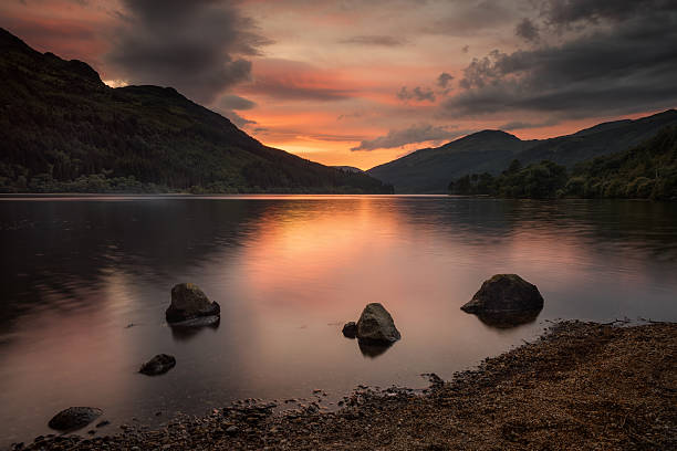 Beautiful sunset view of Loch Eck